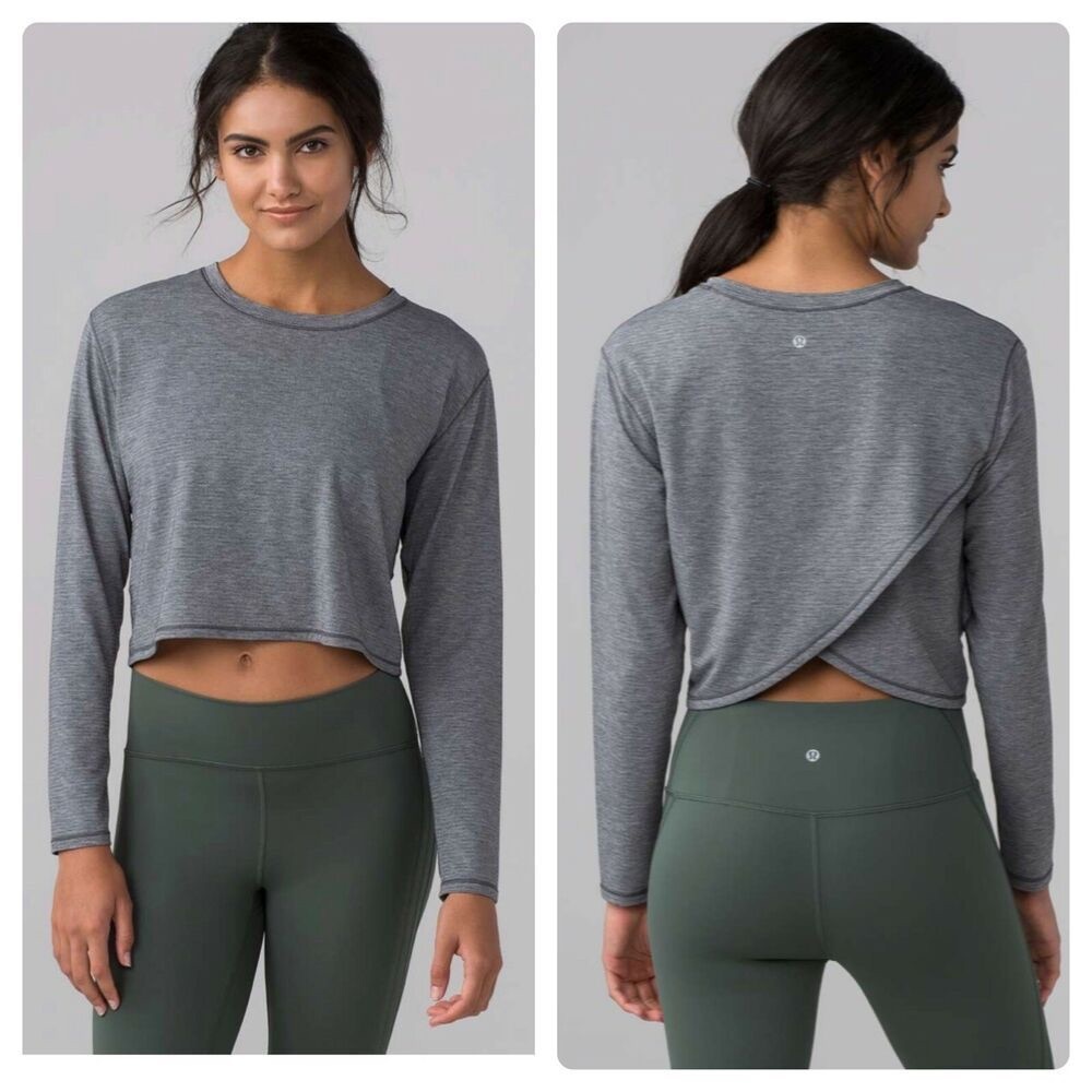 Lululemon grey cropped shirt